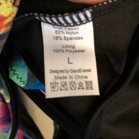 Enjoy the Sunshine One Piece Swimsuit size L Watercolor print NWT - Picture 4 of 6